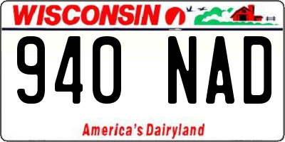 WI license plate 940NAD