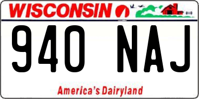 WI license plate 940NAJ