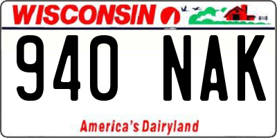 WI license plate 940NAK