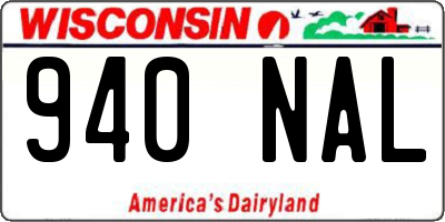 WI license plate 940NAL
