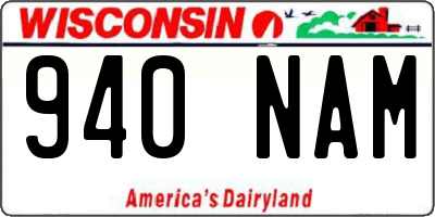 WI license plate 940NAM