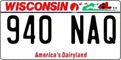 WI license plate 940NAQ