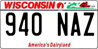 WI license plate 940NAZ