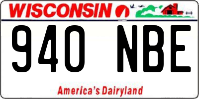 WI license plate 940NBE
