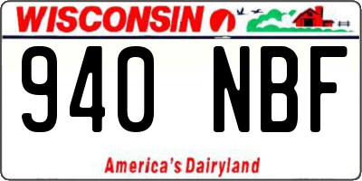 WI license plate 940NBF