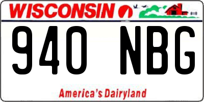 WI license plate 940NBG