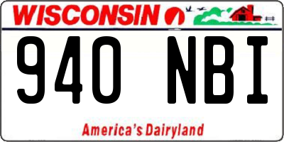 WI license plate 940NBI