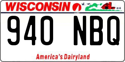WI license plate 940NBQ