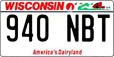 WI license plate 940NBT