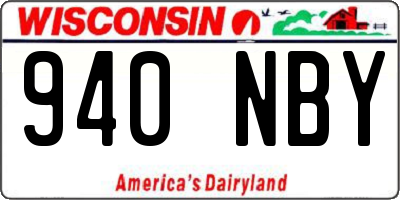 WI license plate 940NBY