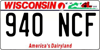 WI license plate 940NCF