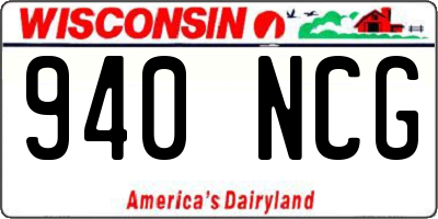 WI license plate 940NCG