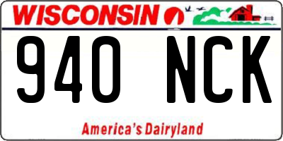 WI license plate 940NCK