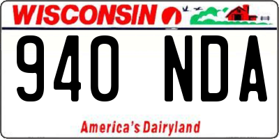 WI license plate 940NDA