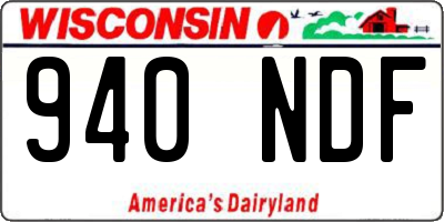 WI license plate 940NDF