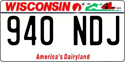WI license plate 940NDJ