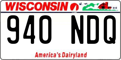 WI license plate 940NDQ