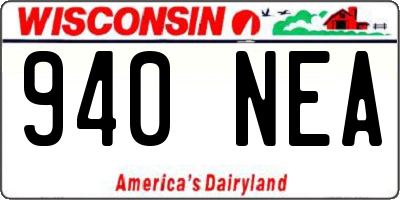 WI license plate 940NEA