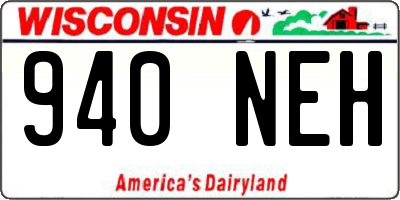 WI license plate 940NEH