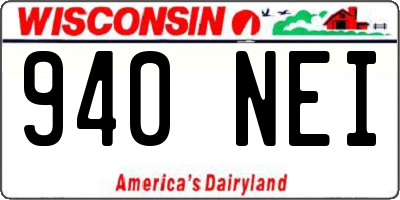 WI license plate 940NEI