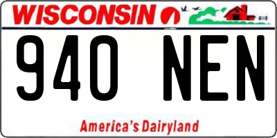 WI license plate 940NEN