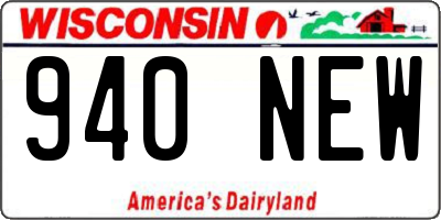 WI license plate 940NEW