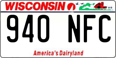 WI license plate 940NFC