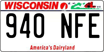 WI license plate 940NFE
