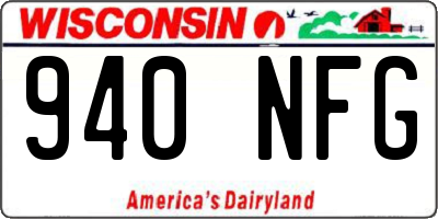 WI license plate 940NFG