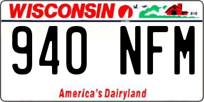 WI license plate 940NFM