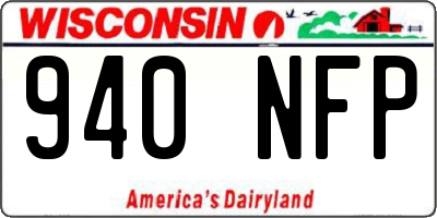 WI license plate 940NFP
