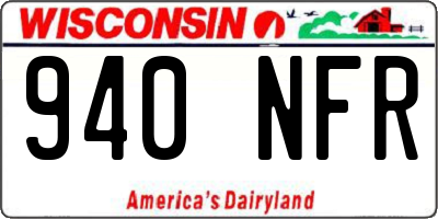 WI license plate 940NFR