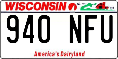 WI license plate 940NFU