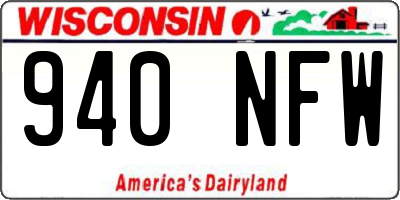 WI license plate 940NFW