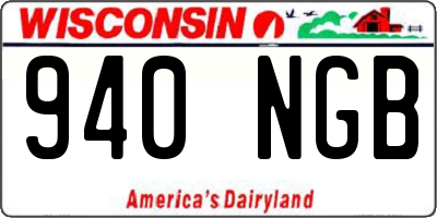 WI license plate 940NGB