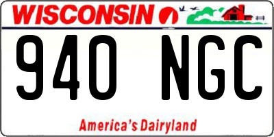 WI license plate 940NGC