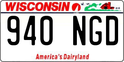 WI license plate 940NGD