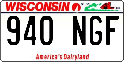WI license plate 940NGF