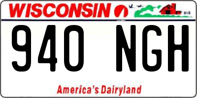 WI license plate 940NGH