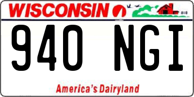 WI license plate 940NGI