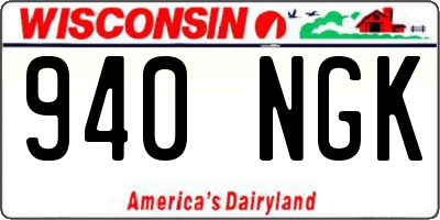 WI license plate 940NGK