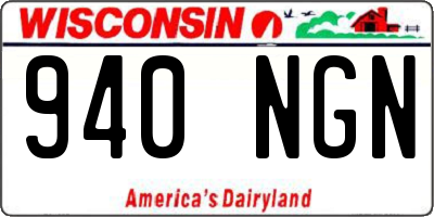 WI license plate 940NGN