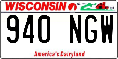 WI license plate 940NGW