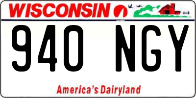 WI license plate 940NGY
