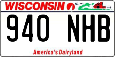 WI license plate 940NHB