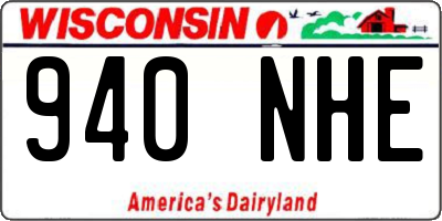 WI license plate 940NHE