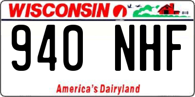 WI license plate 940NHF