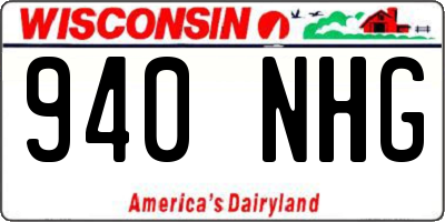 WI license plate 940NHG