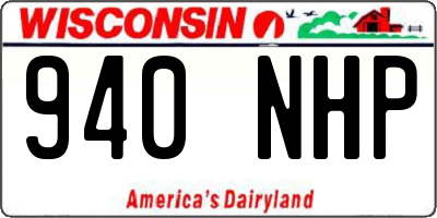 WI license plate 940NHP