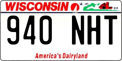 WI license plate 940NHT